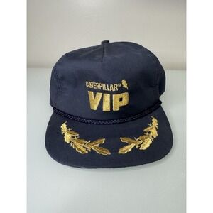 Vintage 80's Caterpillar VIP Strap Back Rope Hat Cap CAT Tonkin